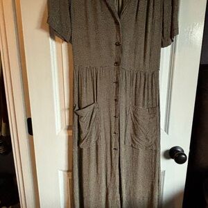 Urban Outfitters Checkered Maxi Dress in Beige and Black